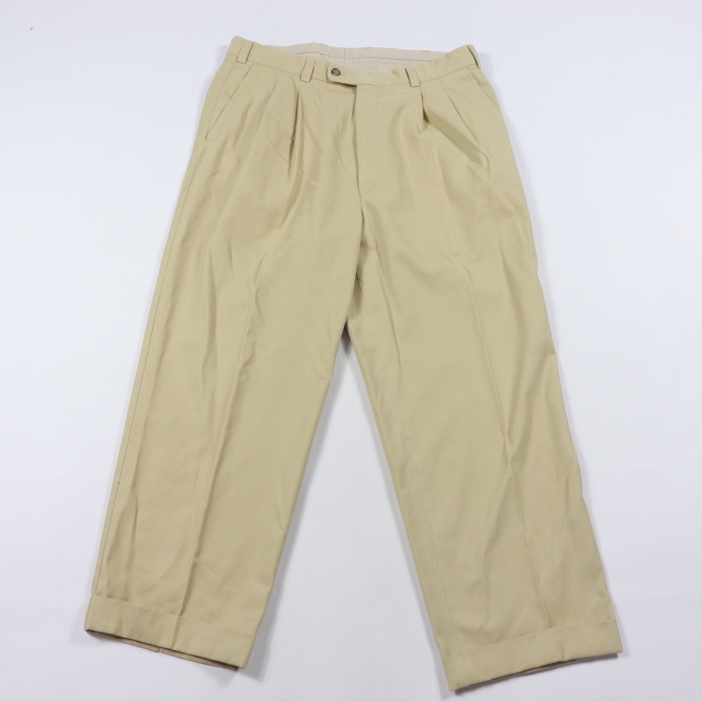 Paul Stuart Mens 36x29 Aspen NSP Dress Pants Khaki